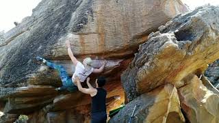 Video thumbnail of The Girlfriend's Problem, 7a. Rocklands