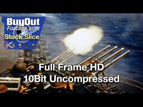 Naval Anti-Aircraft Guns | Battle of Midway | WW2 Stock Footage