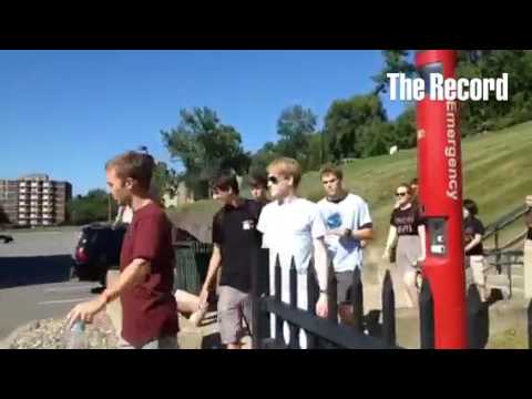 After meeting the college president, new RPI students made their way down the approach in Troy.