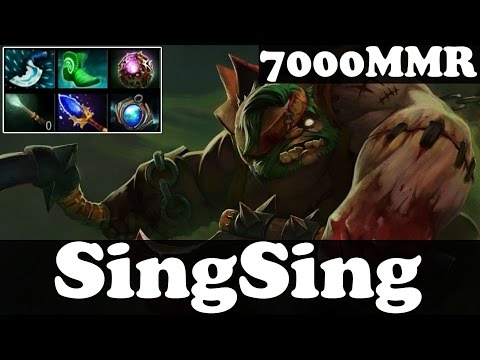 Dota 2 - SingSing 7000 MMR Plays Pudge - Ranked Match Gameplay