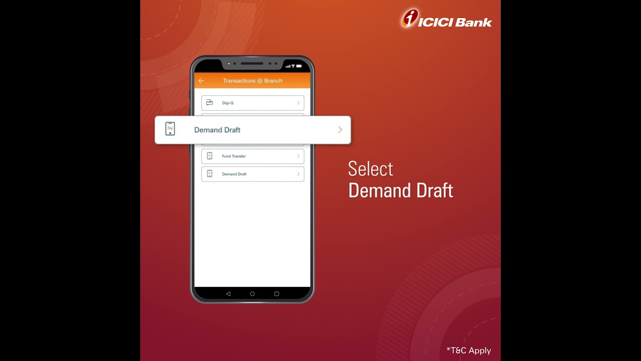 How to raise Demand Draft (DD) request Online using InstaBIZ app?