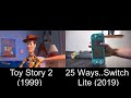 Toy Story 2 1999 25 WAYS TO BREAK A SWITCH LITE 2019 Side By Side