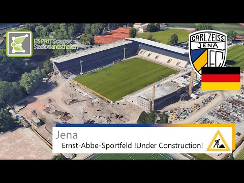Ernst-Abbe-Sportfeld !Em construção! | FC Carl Zeiss Jena | Google Earth Rotação 360°