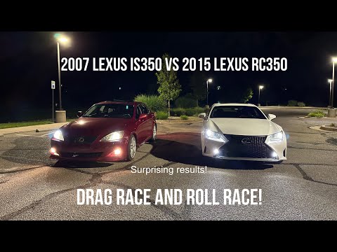 Lexus IS350 vs Lexus RC350 drag race and roll race! (Surprising Results!)
