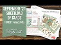 September 2021 SheetLoad of Cards | Debut & FREE Printable | 1 Sketch, 8 Cards