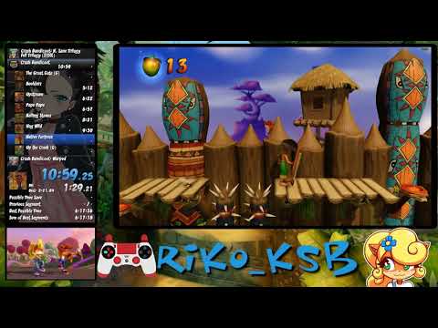 Crash Bandicoot N. Sane Trilogy Speedrun - Full Trilogy (315%) in 6:54:51 by Riko