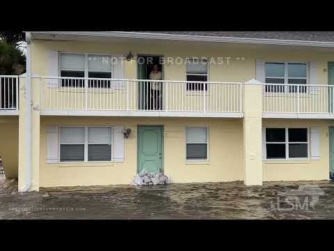 11-10-2022 Port Orange, FL-Hurricane Nicole storm surge white caps on road