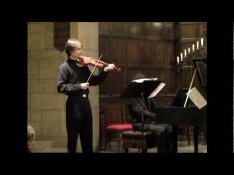 Aaron Brown performs F Major violin Sonata by Laurenti. Gabriel Shuford on Harpsichord