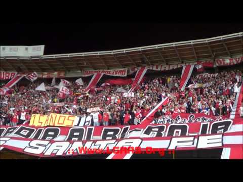 "//Señores lo dejo todo..//Muchachos,traigan vino... //Santa Fe Vs Milllonarios- Copa Postobón 2014" Barra: La Guardia Albi Roja Sur &bull; Club: Independiente Santa Fe
