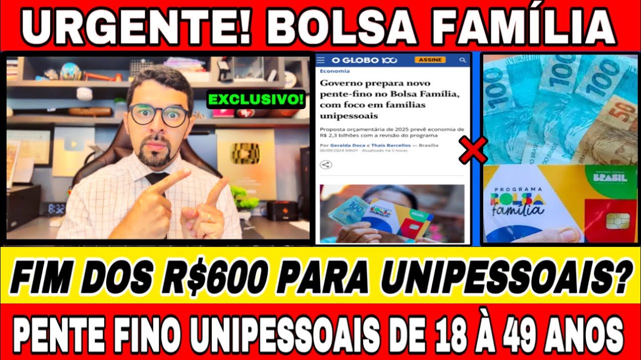 FIM DO BOLSA FAMÍLIA PARA UNIPESSOAIS? GOVERNO FARÁ UM NOVO PENTE FINO PARA QUEM MORA SOZINHO!