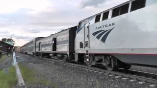 preview picture of video 'Amtrak Empire Builder #7 Westbound arriving-departing East Glacier Park, MT.'