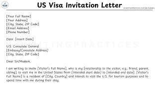 [LETTER TEMPLATE] How To Write US Visa Invitation Letter Step by Step Guide | Writing Practices