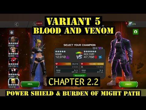 VARIANT 5 BLOOD & VENOM CHAPTER 2.2 POWER SHIELD PATH (BOSS SOLO) | MARVEL CONTEST OF CHAMPIONS |