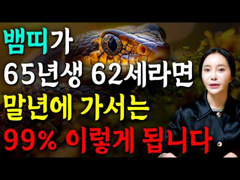 [2026년 병오년 62세 뱀띠운세] 1965년생 뱀띠가 X월에 태어났다면 대박납니다! 2026년 62세 뱀띠에게 찾아오는 변화와 기회들 65년생 62세 뱀띠 운세