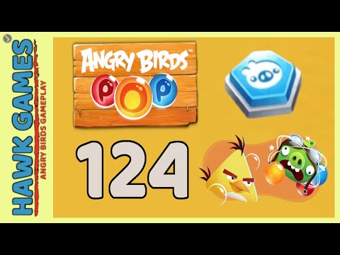 Angry Birds Stella POP Bubble Shooter Level 124 - Walkthrough, No Boosters