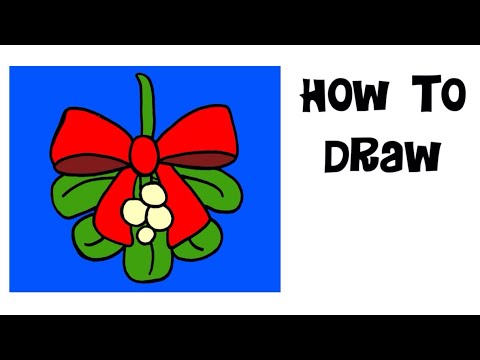 how to draw painting mistletoe merry christmas kids drawing coloring kissing easy arts crafts 2017