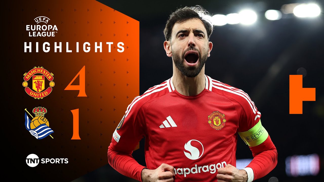 Hat-Trick Hero Bruno Fernandes! 🦸‍♂️ | Man United 4-1 Real Sociedad | UEFA Europa League Highlights