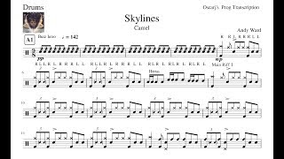 [PDT] Camel - Skylines Drum Transcription Sheet (Free)