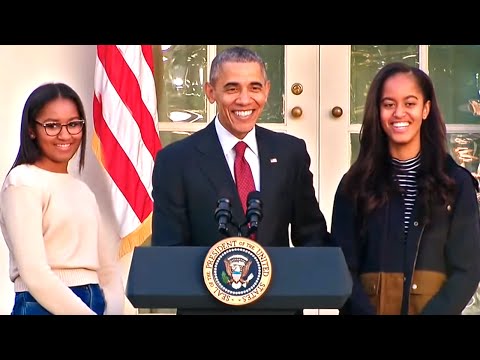 Obama Jokes With Daughters...And A Turkey