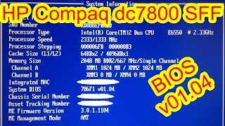 rd #309 HP Compaq dc7800 SFF BIOS settings overview in pictures