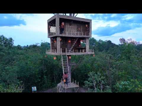 I Butlt a 3-Story Luxury Bamboo Treehouse With a Rooftop Pool Next | Real Life Build#bamboo