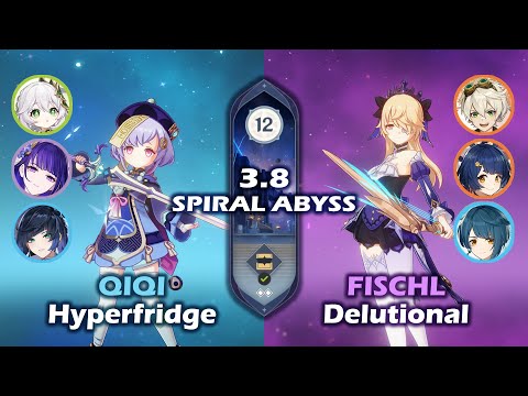 Spiral Abyss 3.8 | C1 Qiqi Hyperfridge & C6 Fischl Delutional | Floor 12 Full Star Clear