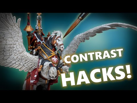 Contrast Hacks! Painting a Bretonnian Lord on Royal Pegasus | Warhammer The Old World Tutorial