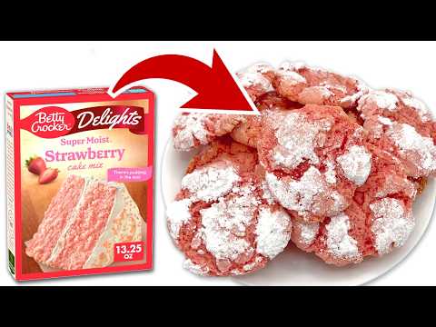 3 Easy Valentine's Day Treats! 4 Ingredient Strawberry Cake Mix Cookies & More!