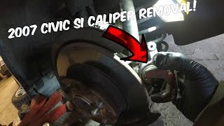 Honda Civic Si Rear Brake Caliper Replacement DIY (2006-2011 Si)