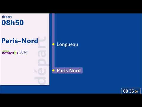Annonce SNCF Intercités 2014 Boulogne-Ville - Paris Nord (Préarrivée/Arrivée/Départ) [HD - Animé]