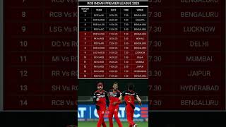 2023 IPL RCB MATCH SCHEDULE / 2023 ipl rcb match date /ipl 2023 match schedule