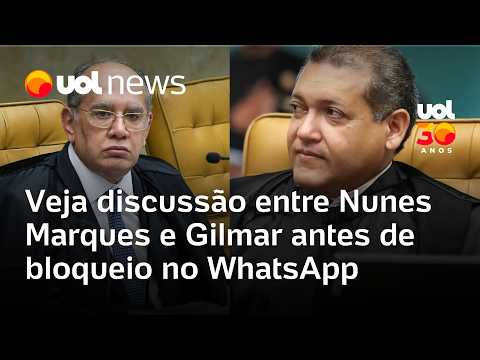 Nunes Marques bloqueia Gilmar Mendes no WhatsApp após mensagem: veja discussão entre os ministros