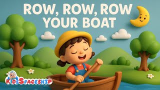 Row, Row, Row Your Boat | 3D Nursery Rhymes & bedtime songs for kids | Kids Spaceship