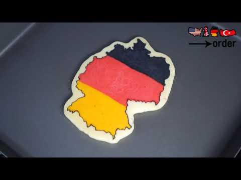 National Flag Map Pancake art   USA, United Kingdom, Germany, Turkey