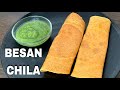 Healthy Besan Chilla Recipe Easy Instant Breakfast Recipe Besan Ka Chilla Green Chutney Recipe