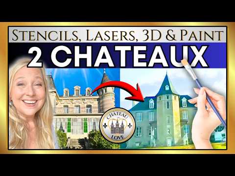 DIY at 2 French Chateaux 🌟 Decorative Painting, Panels, Custom Stencils & Faux Marble Magic