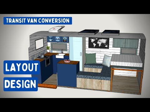 Deciding our Van Layout Design! (3D SketchUp Walkthrough) | Transit Van Conversion E02