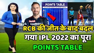 IPL Points Table 2022 Today | Rcb vs Gt After Match Points Table | Points Table Ipl 2022 Today