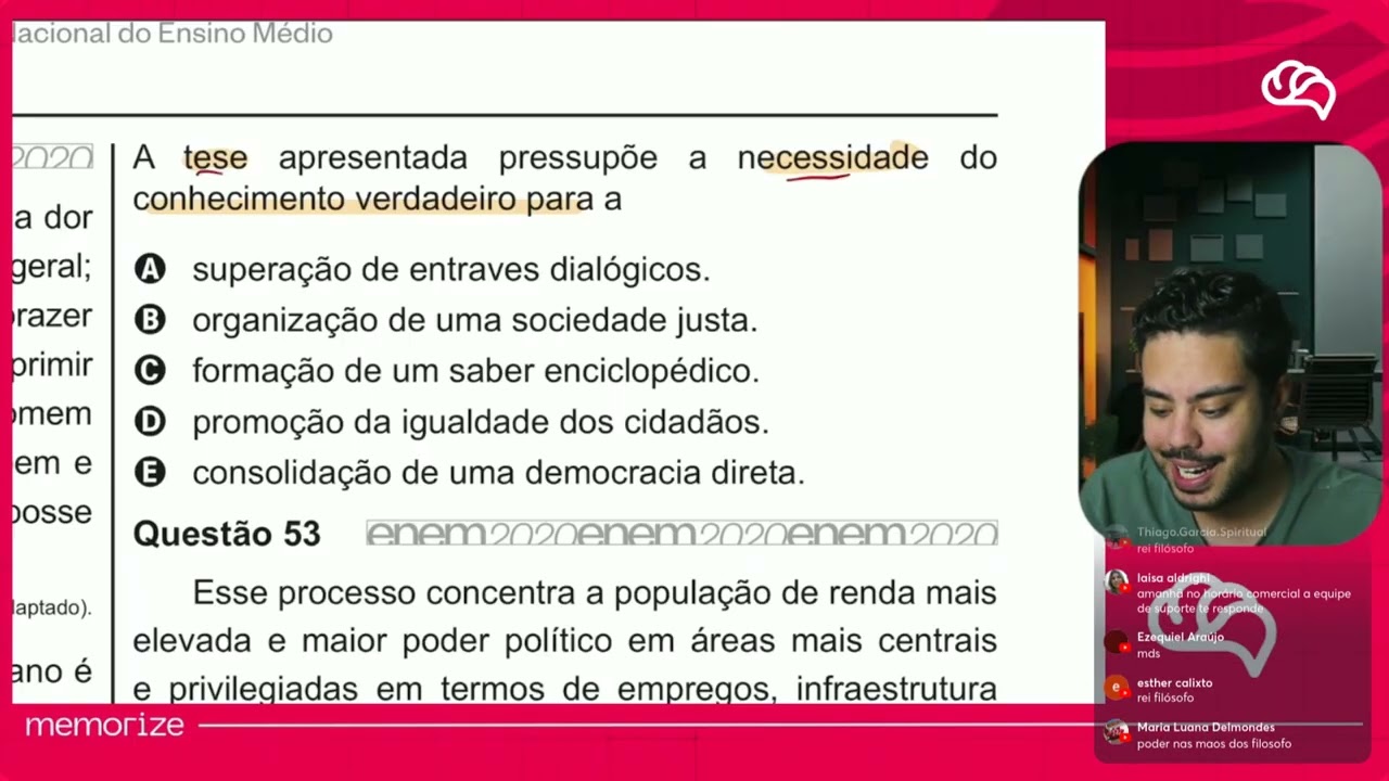 Resolução em Vídeo — Questão 52 ENEM 2020 PPL