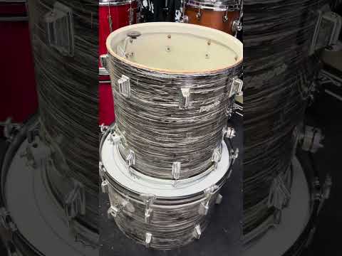 Vintage 1968 Rogers Londoner 4 Piece Drum Shell Pack - 12/13/16/20 - Black Strata Pearl image 26