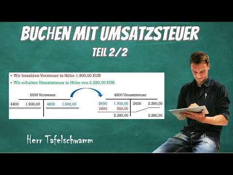 Calculate input tax surplus and payment amount + post to T-accounts! Simply explained with a post...