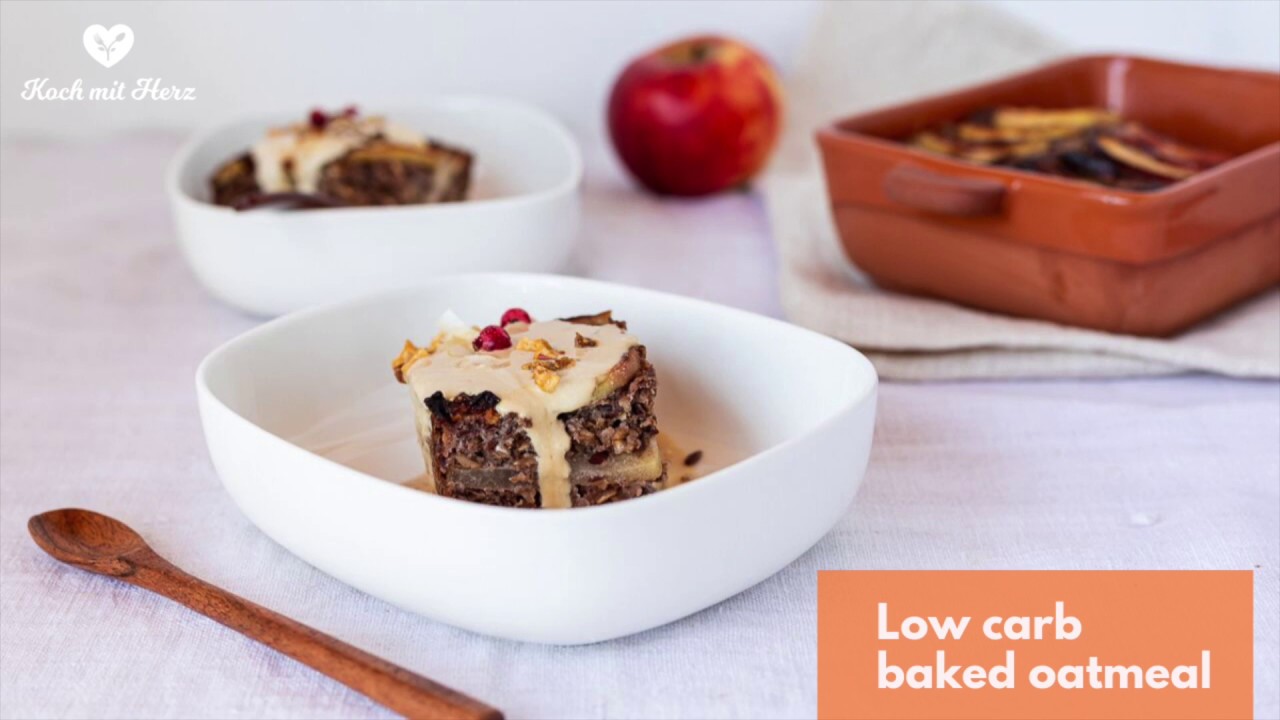Tasty low carb baked oatmeal with apples - Verival