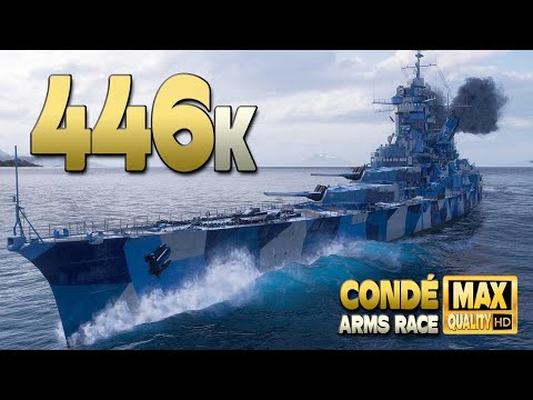 Cruiser Condé with an giantic game in "Arms Race" - World of Warships