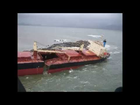 Marine Salvage - Monsoon breaks ship in half