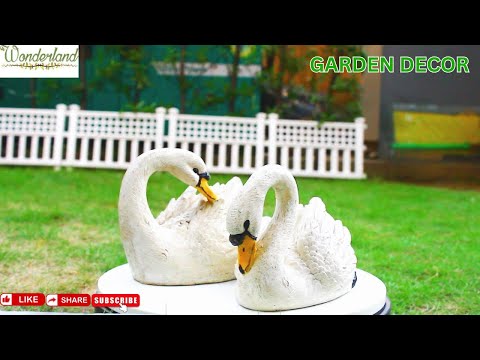 Wonderland Charming Decorative Resin Swan Sculptures for Home & Patio