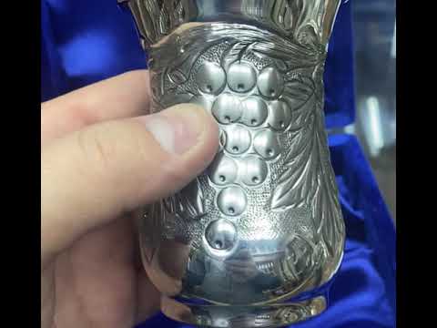 Серебрянный стакан «Виноград», ст01