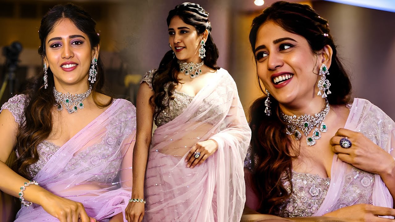 Chandini Chowdary  boobs in transparent saree
