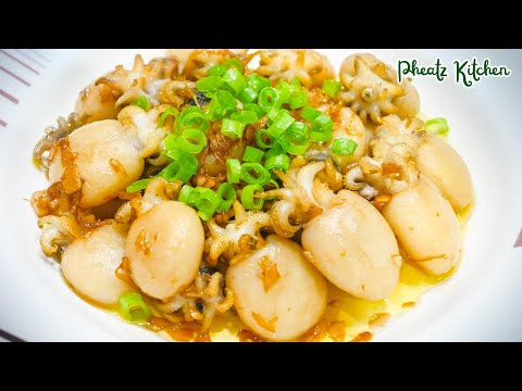 Baby Squid Stir Fry with Garlic and Ginger! Easy Recipe!