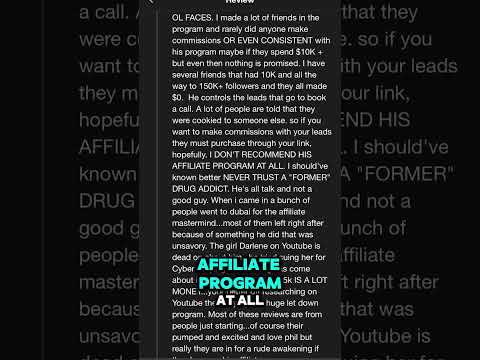 “HIS AFFILIATE PROGRAM IS A JOKE” Philip Johansen TrustPilot Review