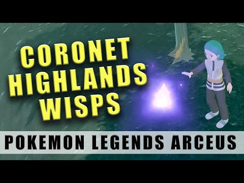 Coronet Highlands wisps Pokémon Legends Arceus - Map of wisp locations
